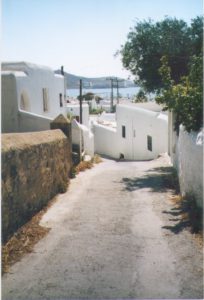 Mykonos, lane towards Rochari, 2004